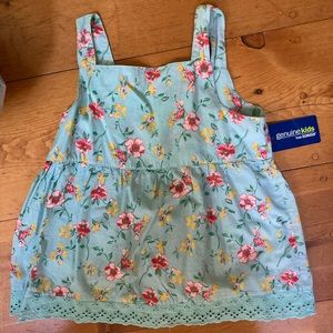 Oshkosh Aqua Summer Floral Girl’s Top, 10